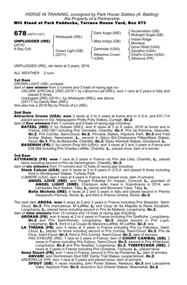 HORSE in TRAINING, Consigned by Park House Stables (A. Balding) the Property of a Partnership Will Stand at Park Paddocks, Terrace House Yard, Box 673