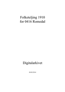 Folketeljing 1910 for 0416 Romedal Digitalarkivet