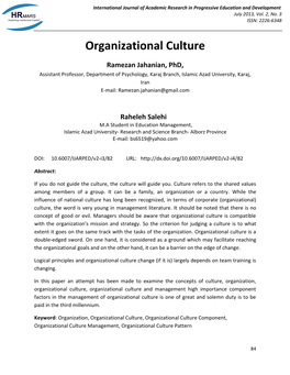 Organizational Culture