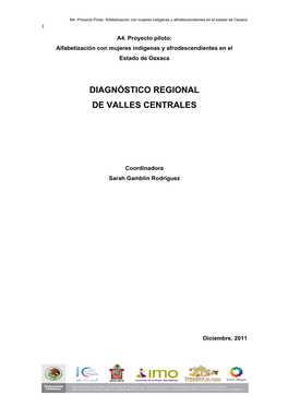 Diagnóstico Regional De Valles Centrales