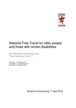 National Free Travel for Older People and Those with Certain Disabilities