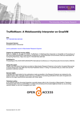 Trufflewasm: a Webassembly Interpreter on Graalvm