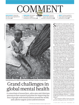 Grand Challenges in Global Mental Health