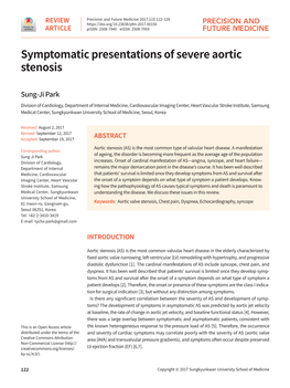 Symptomatic Presentations of Severe Aortic Stenosis