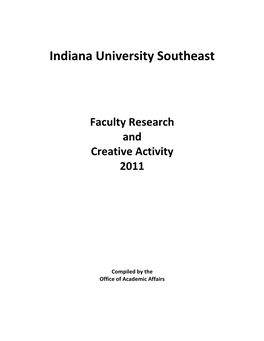 2011 Research and Creative Activity Report