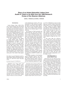 Diary of an Ardent Naturalist: Letters from Austin H. Clark to His Wife from the 1906 Research Cruise of the Steamer Albatross