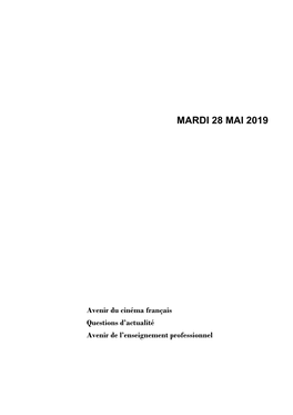 Mardi 28 Mai 2019