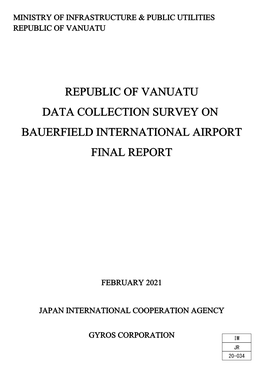 Republic of Vanuatu Data Collection Survey On