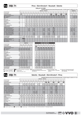 Zug RB 71 Pirna - Dürrröhrsdorf - Neustadt - Sebnitz Gültig Ab 13.12.2020 TRANSDEV Mitteldeutschland Gmbh, Wintergartenstraße