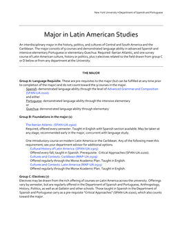 Major in Latin American Studies