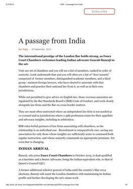 A Passage from India