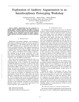 Exploration of Auditory Augmentation in an Interdisciplinary Prototyping Workshop