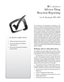 Adverse Drug Reaction Reporting