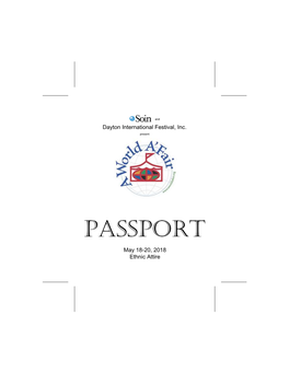 PASSPORT May 18-20, 2018 Ethnic Attire Your Photo Here