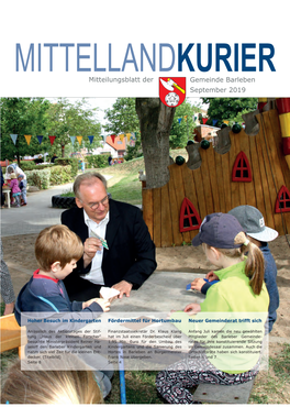 MITTELLANDKURIER Mitteilungsblatt Der Gemeinde Barleben September 2019