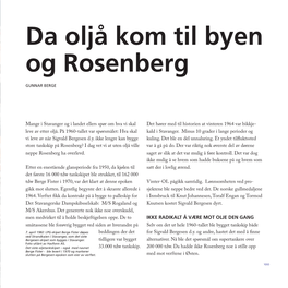 Da Oljå Kom Til Byen Og Rosenberg