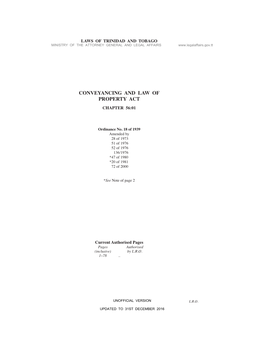 Conveyancing and Law of Property Act Chapter 56:01