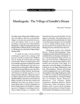 Manikagoda : the Village of Gandhi's Dream