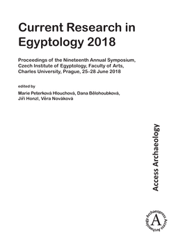 Current Research in Egyptology 2018