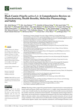 Black Cumin (Nigella Sativa L.): a Comprehensive Review on Phytochemistry, Health Beneﬁts, Molecular Pharmacology, and Safety