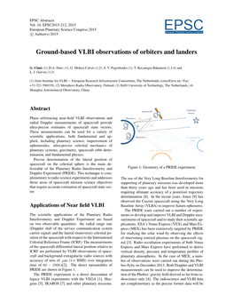 Ground-Based VLBI Observations of Orbiters and Landers