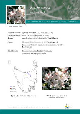 Listing Statement for Epacris Exserta (South Esk Heath) Ep Acris Exserta