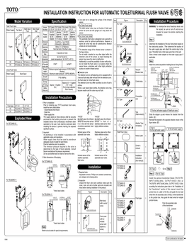 Installation Instruction for Automatic Toilet/Urinal Flush Valve