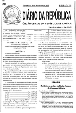 Órgão Oficial Da República De Angola