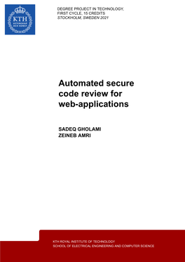 Automated Secure Code Review for Webapplications