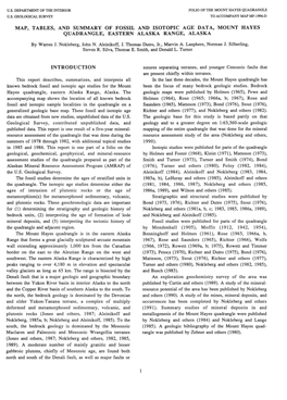 Map, Tables, and Summary of Fossil and Isotopic Age Data, Mount Hayes Quadrangle, Eastern Alaska Range, Alaska