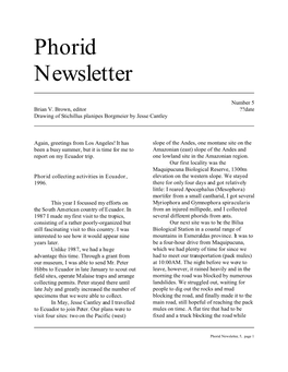 Phorid Newsletter #5