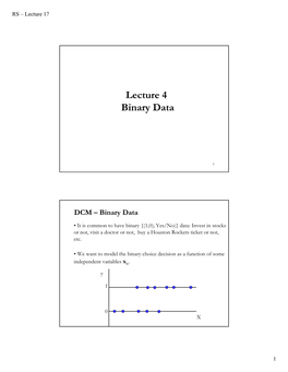 Lecture 4 Binary Data