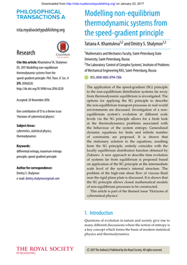 Modelling Non-Equilibrium Thermodynamic Systems from The