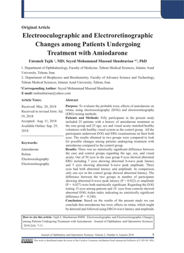 Electrooculographic and Electroretinographic Changes