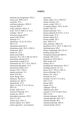 Absolute Zero Temperature ST2-2 Acetic Acid XIII-2,3,6,7 Acetylene IV