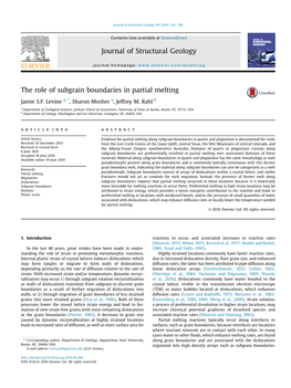 The Role of Subgrain Boundaries in Partial Melting