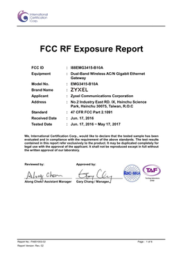 FCC RF Exposure Report