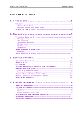 Table of Contents