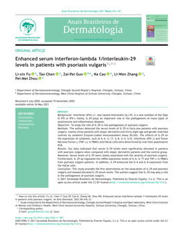 Enhanced Serum Interferon-Lambda 1/Interleukin-29 Levels in Patients