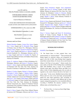 © 2021 Thomson Reuters. No Claim to Original U.S. Government Works. 1 in Re CBS Corporation Stockholder Class Action And..., Not Reported in Atl
