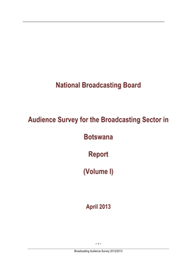 National Broadcasting Board Audience Survey