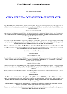 Free Minecraft Account Generator