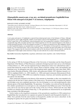 Zootaxa 2657: 55–65 (2010) ISSN 1175-5326 (Print Edition) Article ZOOTAXA Copyright © 2010 · Magnolia Press ISSN 1175-5334 (Online Edition)