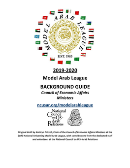 2019-2020 Model Arab League BACKGROUND GUIDE