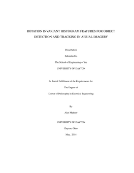 Rotation Invariant Histogram Features for Object Detection and Tracking in Aerial Imagery