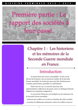 COURS LE RAPPORT Z SOCIÉTÉS À LEUR PASSÉ