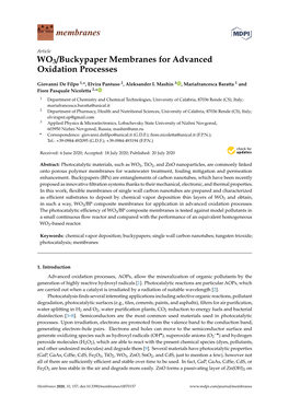 WO3/Buckypaper Membranes for Advanced Oxidation Processes