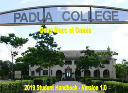 Padua College Student Handbook 2019