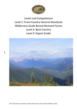 Levels and Standards Boreal Wilderness Guide