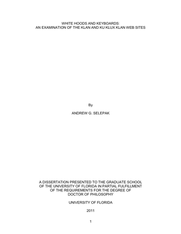 University of Florida Dissertation